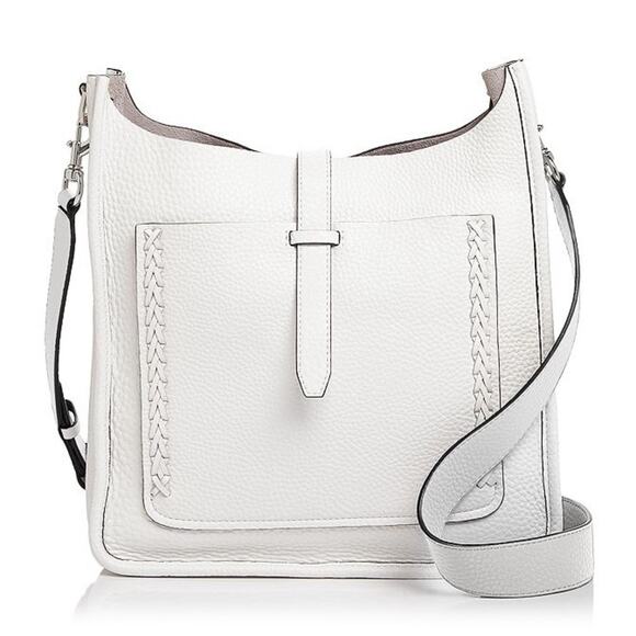 Rebecca Minkoff Unlined Whipstitch Pebble Leather Crossbody Bag. - Picture 1 of 11